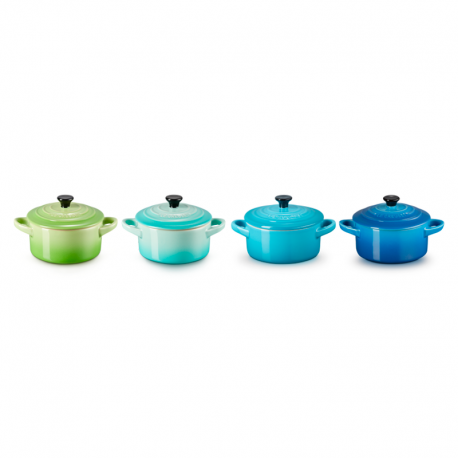 Set 4 Mini Cocottes 250ml Caribe, Marseille, Palm e Cool Mint - Le Creuset LE CREUSET LC79212105139100