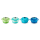 Set 4 Mini Cocottes 250ml Caribe, Marseille, Palm e Cool Mint - Le Creuset LE CREUSET LC79212105139100