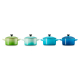 Set 4 Mini Cocottes 250ml Caribe, Marseille, Palm e Cool Mint - Le Creuset LE CREUSET LC79212105139100