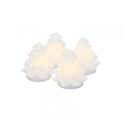 Conj. de 4 Mini Árvores de Natal Branco - Carla - Sirius SIRIUS SR13203