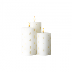 Set of 3 Rechargeable Led Candles - Sille White And Gold - Sirius