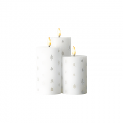 Set of 3 Rechargeable Led Candles White and Silver - Sille - Sirius