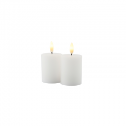 Set of 2 Mini Rechargeable Candles 6,5cm White - Sille - Sirius SIRIUS SR80650