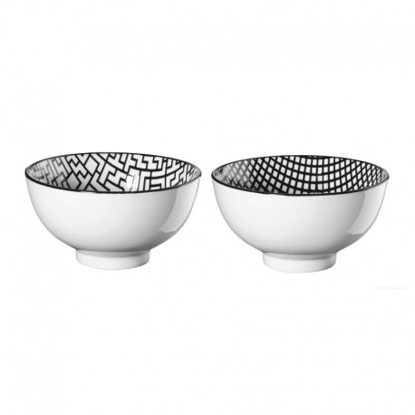 Set of 2 Bowls Checked an Tetris - Maori Black And White - Asa Selection ASA SELECTION ASA90906071