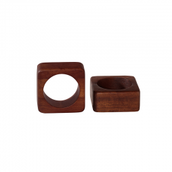 Set of 2 Napkin Rings Square - Wood - Asa Selection