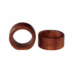Set of 2 Napkin Rings Round - Wood - Asa Selection