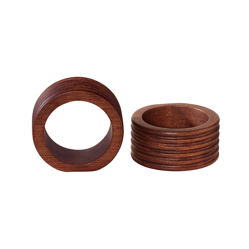 Premium solid oak personalised napkin rings – Stag Design