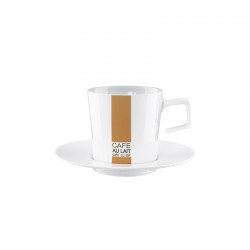 Café Au Lait Cup w/ Saucer Decal - Cafe Al Bar White - Asa Selection ASA SELECTION ASA19820097