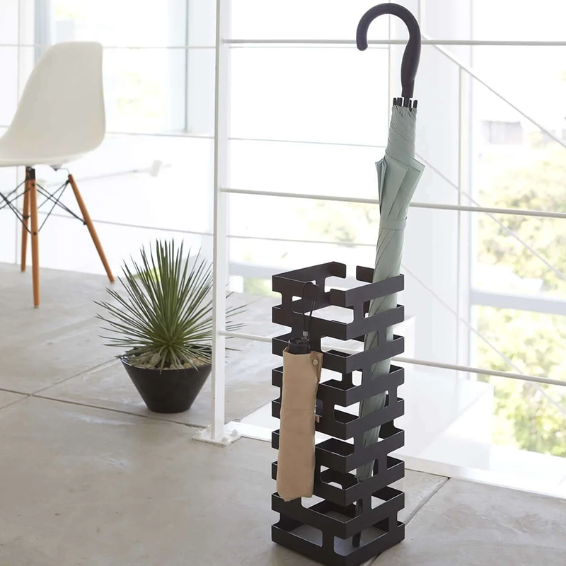 Umbrella Stand Square Black Brick Yamazaki