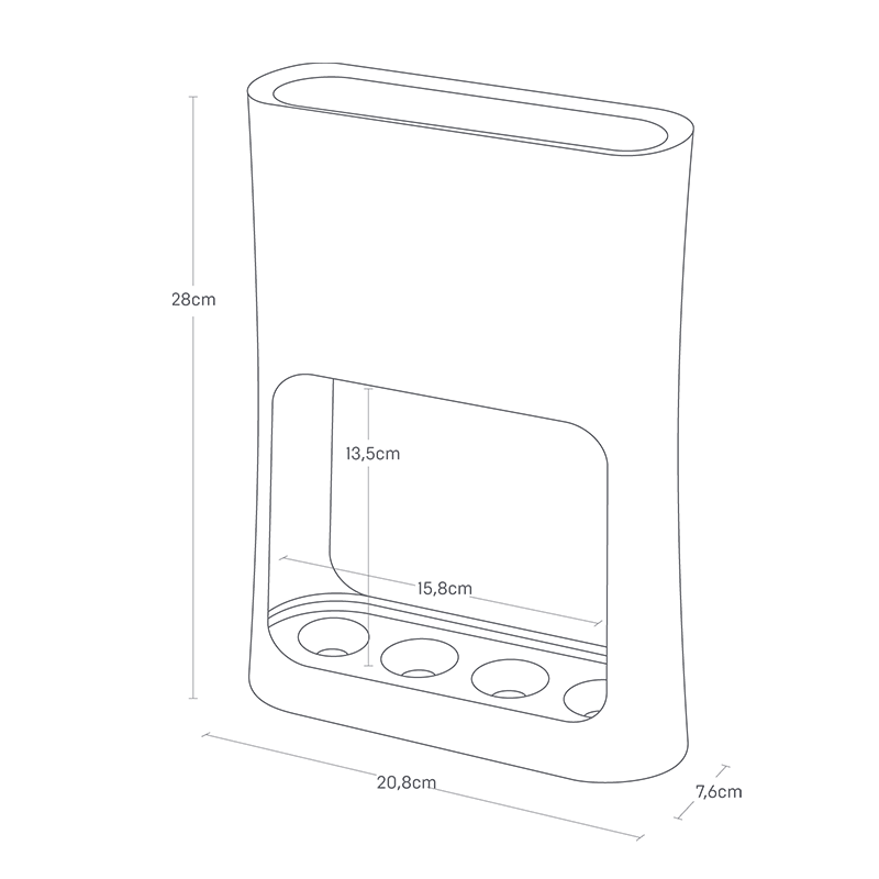 Umbrella Stand White Oval Yamazaki
