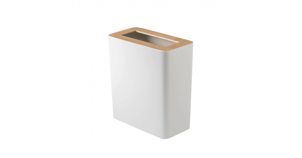 Trash Can Rectangular White Rin Yamazaki