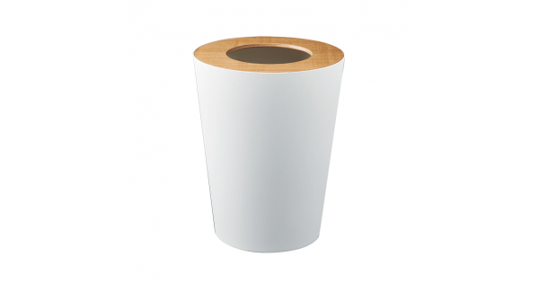 Trash Can Round White Rin Yamazaki