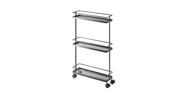 Slim Kitchen Storage Cart Black Tower Yamazaki