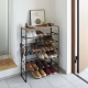 6-Tiered Shoe Rack with Wooden Top Board Black - Tower - Yamazaki YAMAZAKI YMZ3370