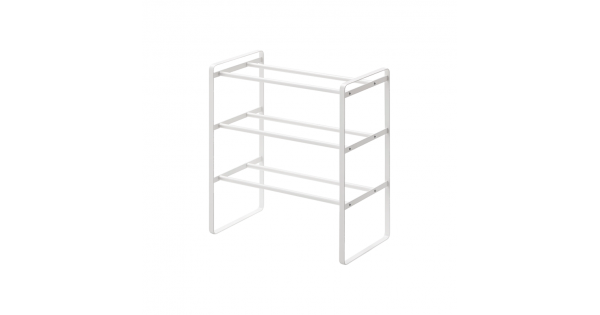 YAMAZAKI Frame Extendable Shoe Rack, 3 Tier, White