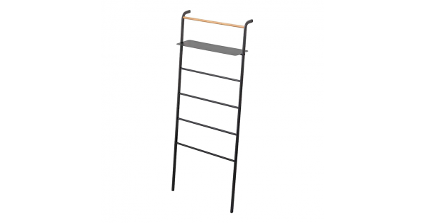 Leaning Ladder Hanger With Shelf Black Tower Yamazaki