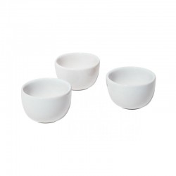 Conjunto de 3 Taças Fondue em Cerâmica - Mami Prata - Alessi