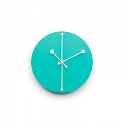 Wall Clock Turquoise - Dotty Clock White And Turquoise - Alessi