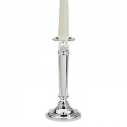 Candle Stick Plain Medium Round Base 19cm Silver - Hermann Bauer