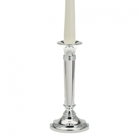 Candle Stick Plain Medium Round Base 19cm Silver - Hermann Bauer HERMANN BAUER HB4507VER