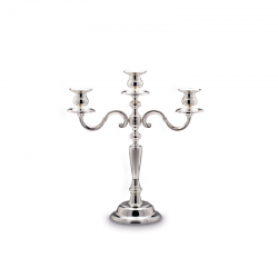 Candle Holder Three Flames 37cm Silver - Hermann Bauer