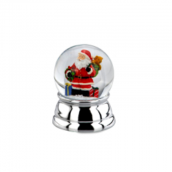 Snow Globe Santa Claus 6cm Silver - Hermann Bauer