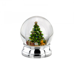 Snow Globe Christmas Tree 12cm Silver - Hermann Bauer