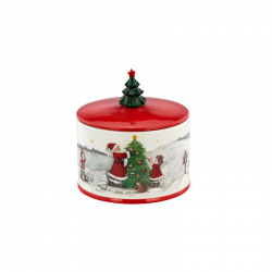 Candy Jar Christmas Decor 15,2cm Red And White - Hermann Bauer HERMANN BAUER HB5347