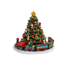 Music Box Christmas Tree with Train Multicolour - Hermann Bauer