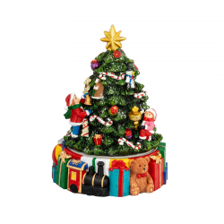 Caja de Musica Arbol de Navidad con Regalos 16cm Multicolor - Hermann Bauer