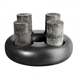 Candle Holder 30cm Black - Stone - Asa Selection ASA SELECTION ASA60101174