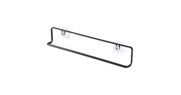 Wall Towel Hanger with Suction Cup Black Tower Yamazaki