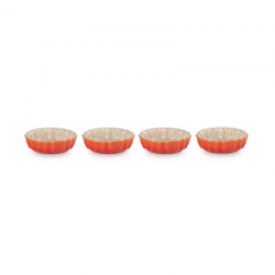Set of 4 Fluted Flan Dishes 11cm Volcanic - Heritage - Le Creuset LE CREUSET LC91017411090000