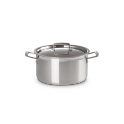 Cacerola Alta con Tapa 24cm - Classic Inox - Le Creuset