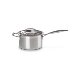 3-ply Saucepan with Lid 18cm - Classic Steel - Le Creuset LE CREUSET LC96200918001000