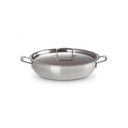 Non-Stick Shallow Casserole with Lid 30cm - Classic Steel - Le Creuset