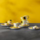 Coffee Cup With Saucer 200ml Salto du Soleil - Variété du Soleil Black, Yellow And White - Asa Selection ASA SELECTION ASA580...