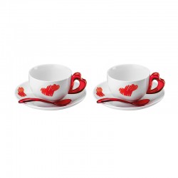 Set of 2 Cuppuccino Cups Red - Love - Guzzini
