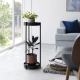 2-Tiered Plant Stand With Caster Black - Tower - Yamazaki YAMAZAKI YMZ4367