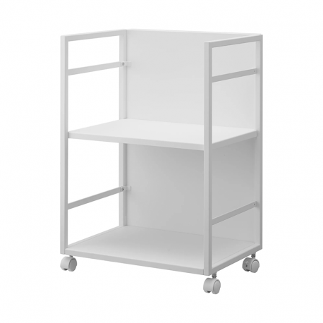 2-Tiered Semi-Closed Storage Wagon White - Tower - Yamazaki YAMAZAKI YMZ4810