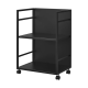 2-Tiered Semi-Closed Storage Wagon Black - Tower - Yamazaki YAMAZAKI YMZ4811