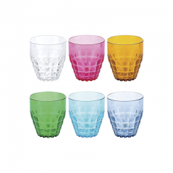 Set of 6 Low Tumblers Assorted - Tiffany - Guzzini