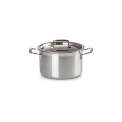 Cacerola Alta con Tapa 18cm - Classic Inox - Le Creuset