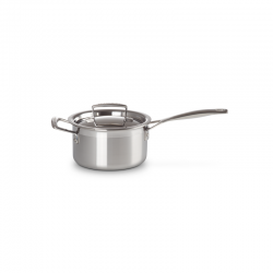 3-ply Saucepan with Lid 16cm - Classic Steel - Le Creuset