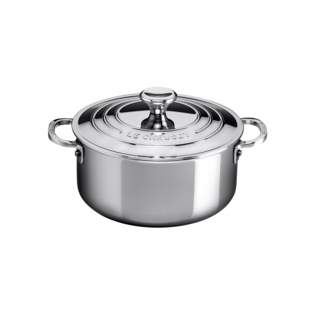 Low Stock Pot with Lid 3-Ply Plus 24cm - Signature Steel - Le Creuset LE CREUSET LC96602124000000