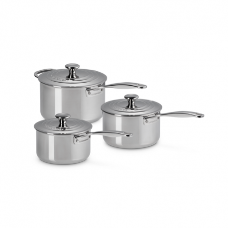 Conjunto de 3 Tachos com Tampa 3-Ply Inox - Le Creuset LE CREUSET LC54811000010001