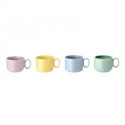 Set de 4 Tazas - Mix'N'Match Azul, Amarillo, Rosa Y Verde - Rig-tig