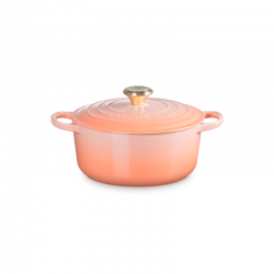 Cocotte Redonda 24cm Peche con Pomo Dorado - Signature - Le Creuset LE CREUSET LC21177244234450