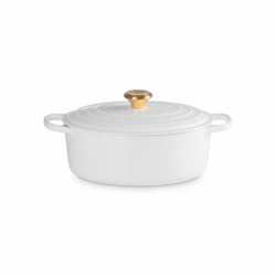 Oval Casserole 27cm White with Gold Knob - Signature - Le Creuset LE CREUSET LC21178270101441