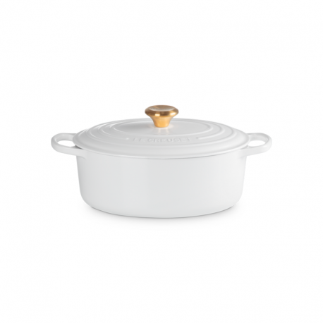 Tacho Cocotte Oval 27cm Branco Botão Dourado - Signature - Le Creuset LE CREUSET LC21178270101441